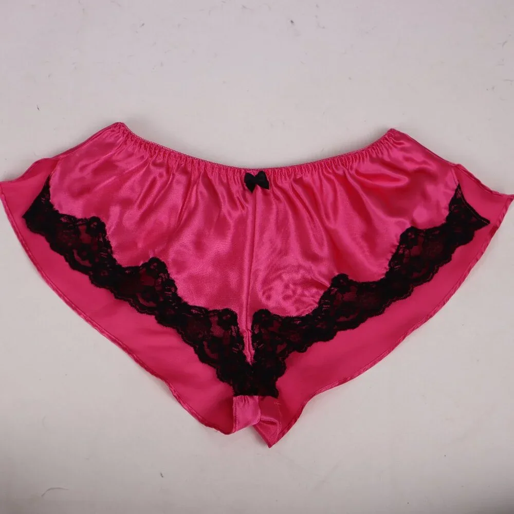 🌺 Frederick's of Hollywood NWOT Pink Lace Set Pants Top Panties Corset Pajama S - Picture 5 of 7